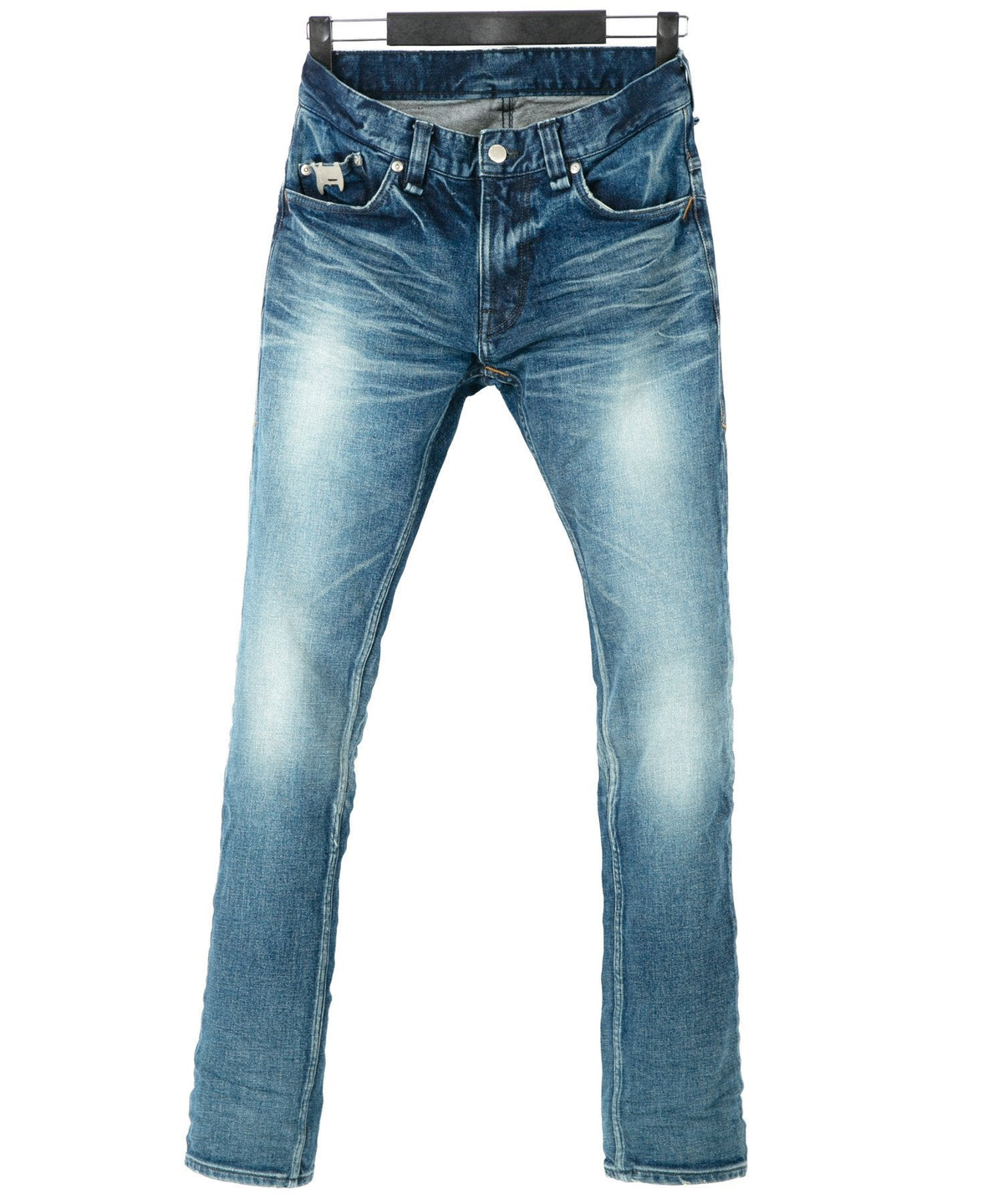 12.5oz オーガニックコットン ストレッチデニム TIGHT JOE タイトストレート ユーズド加工 - INDIGO-1