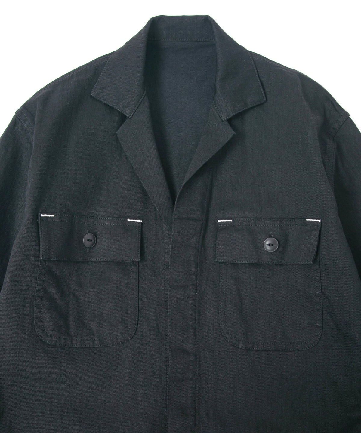10oz オーガニックコットン ストレッチデニム Over Drive エンジニア カバーオール - BLACK-3