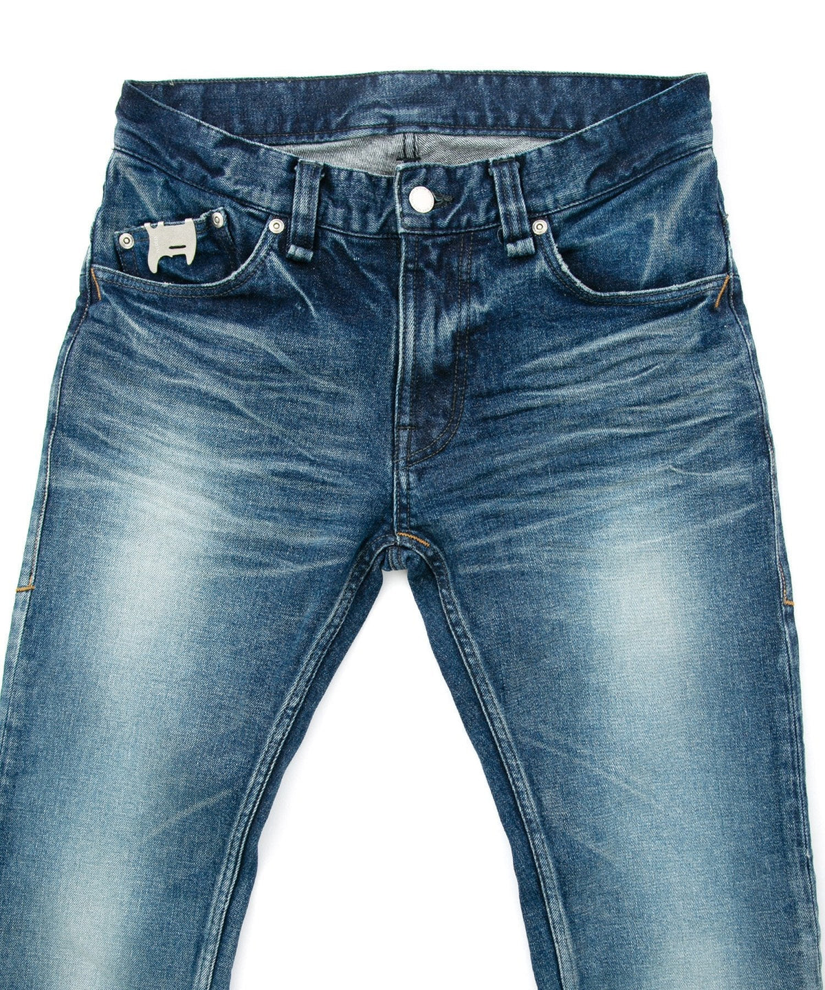 12.5oz オーガニックコットン ストレッチデニム TIGHT JOE タイトストレート ユーズド加工 - INDIGO-3