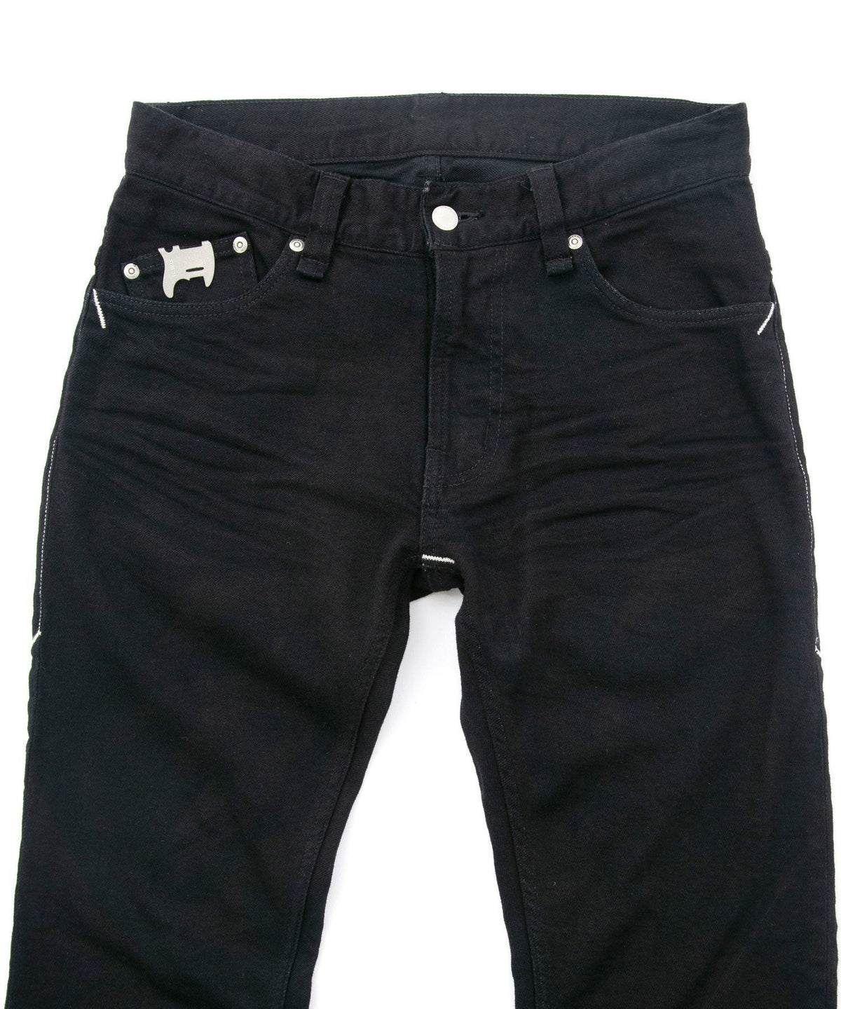11oz オーガニックコットン ストレッチデニム TIGHT JOE1 タイトストレート ワンウォッシュ - BLACK-3