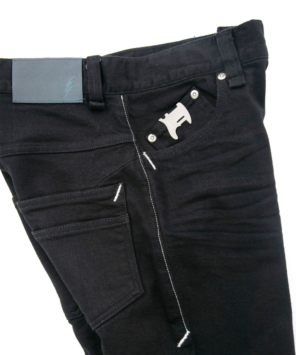 11oz オーガニックコットン ストレッチデニム TIGHT JOE2 タイトストレート ワンウォッシュ - BLACK-5