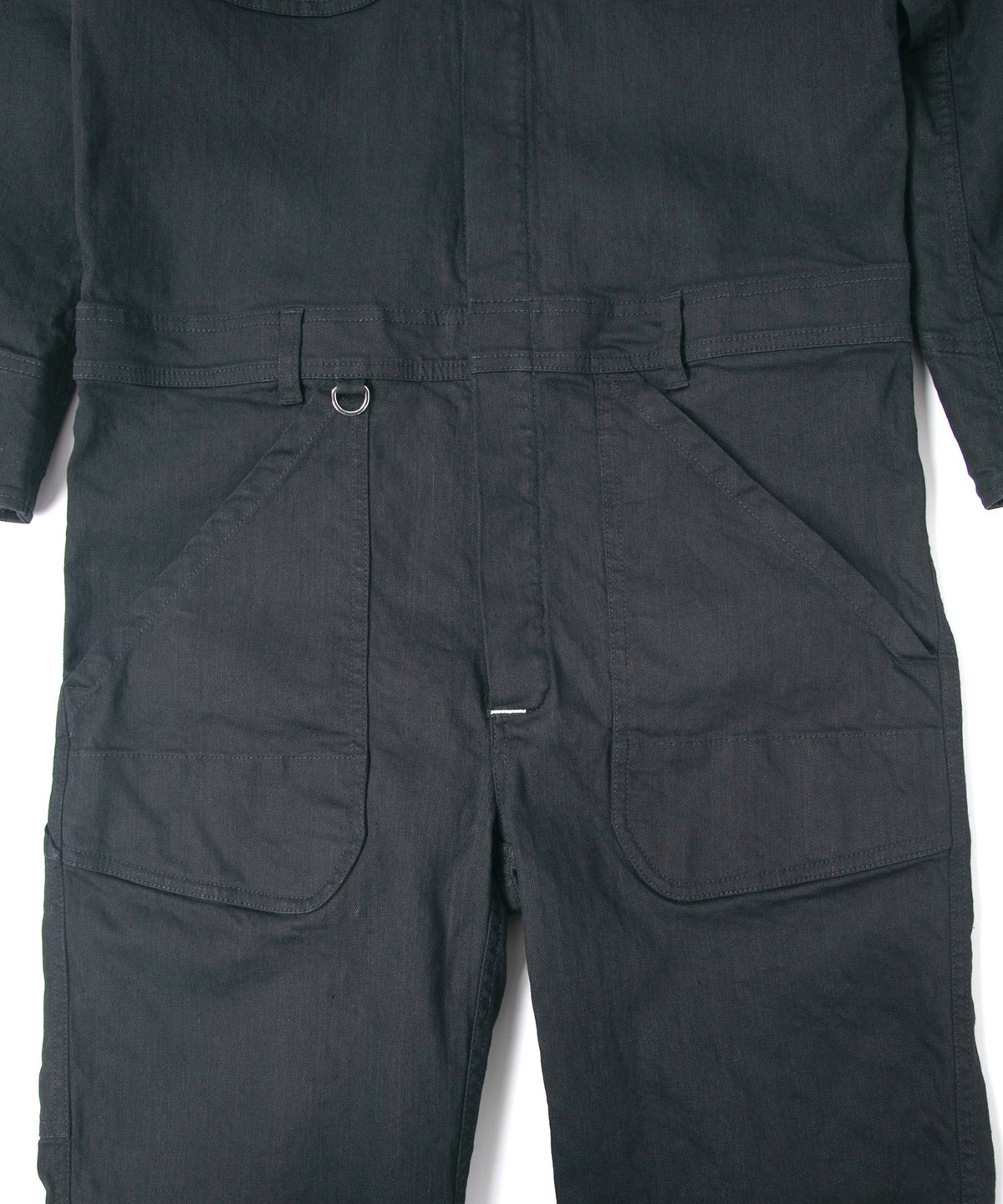 10oz オーガニックコットン ストレッチデニム Over Drive エンジニア カバーオール - BLACK-6
