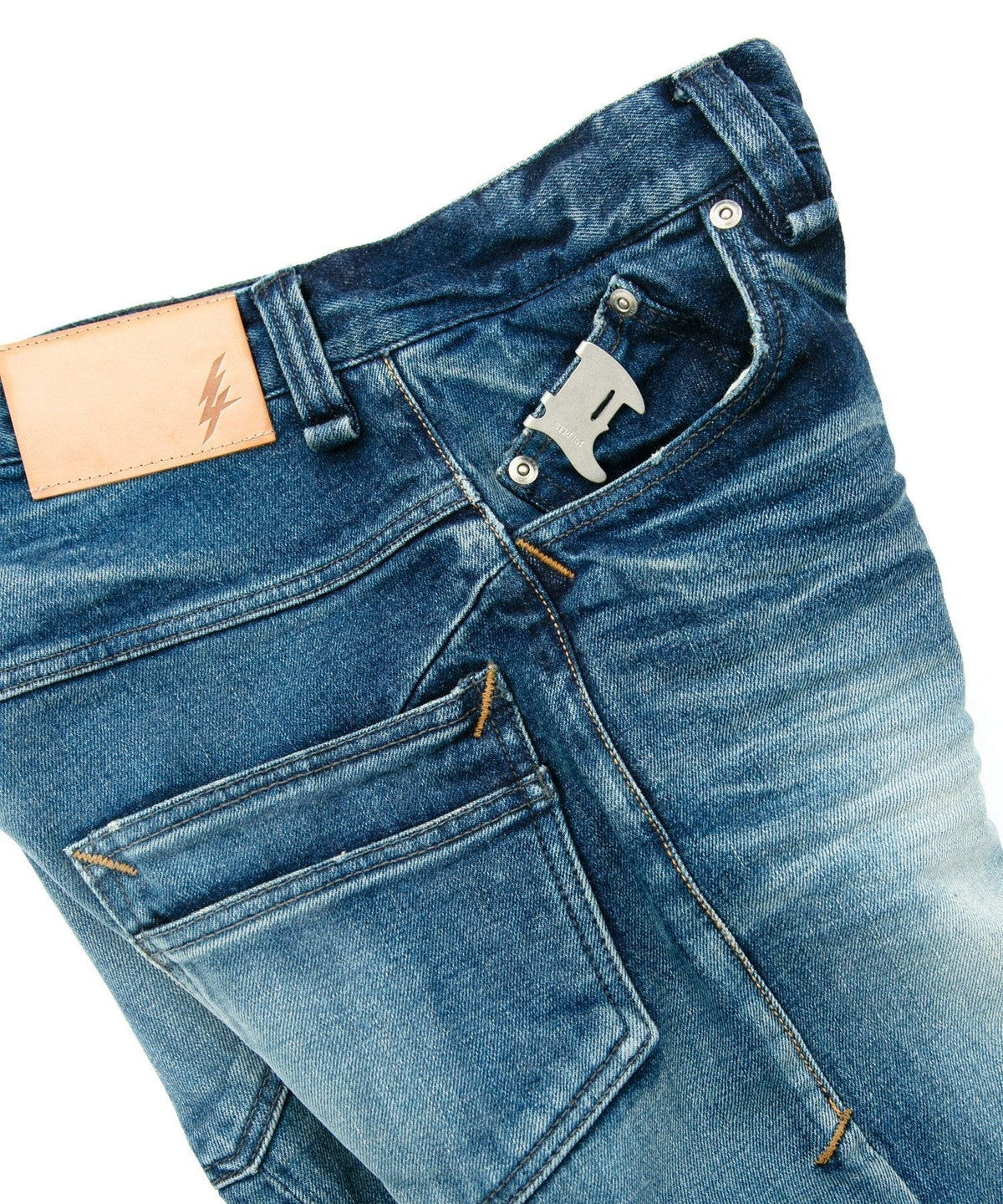12.5oz オーガニックコットン ストレッチデニム TIGHT JOE タイトストレート ユーズド加工 - INDIGO-6