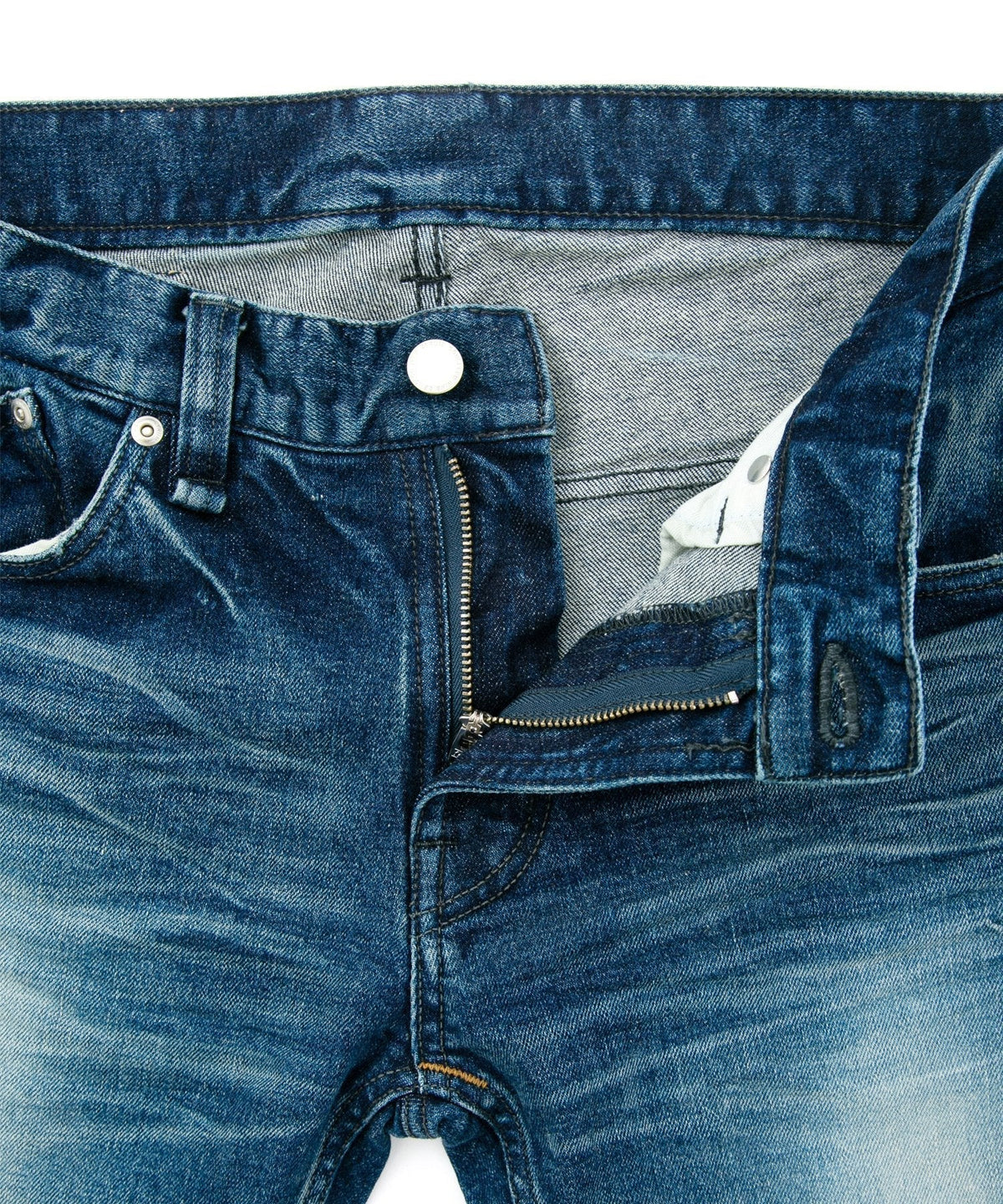 12.5oz オーガニックコットン ストレッチデニム TIGHT JOE タイトストレート ユーズド加工 - INDIGO-7