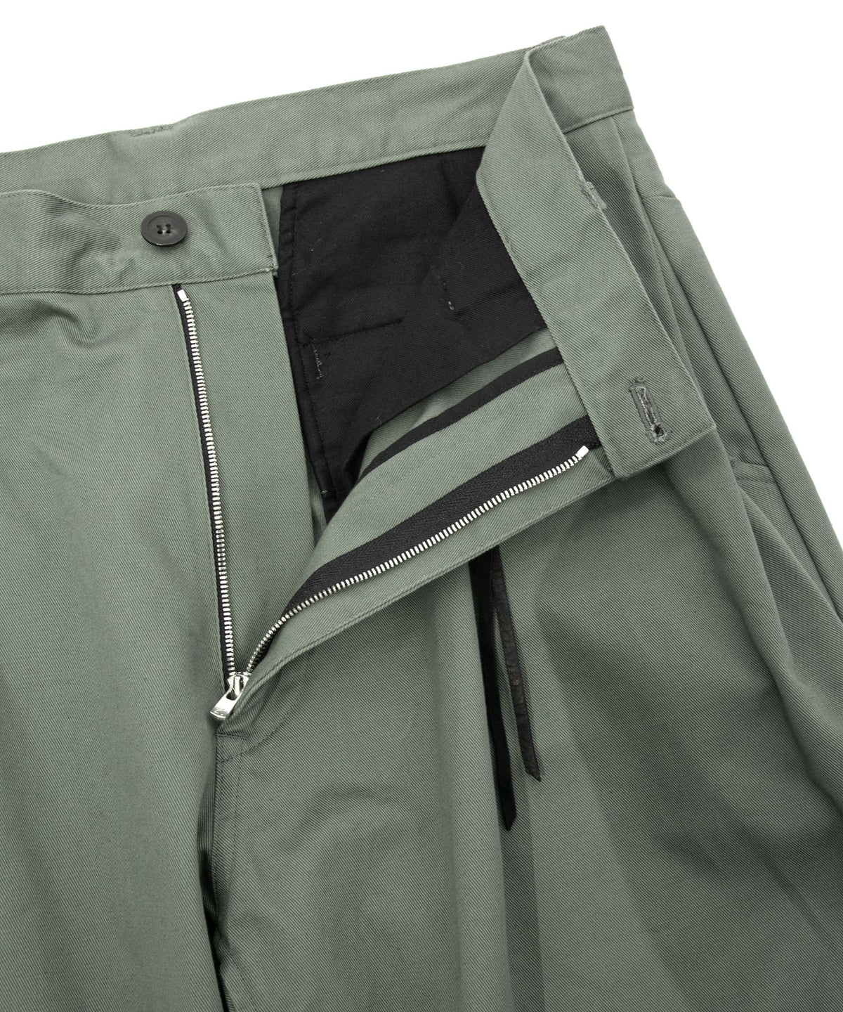 コットン ハイカウント チノクロス ワイドテーパードパンツ - OLIVE-8