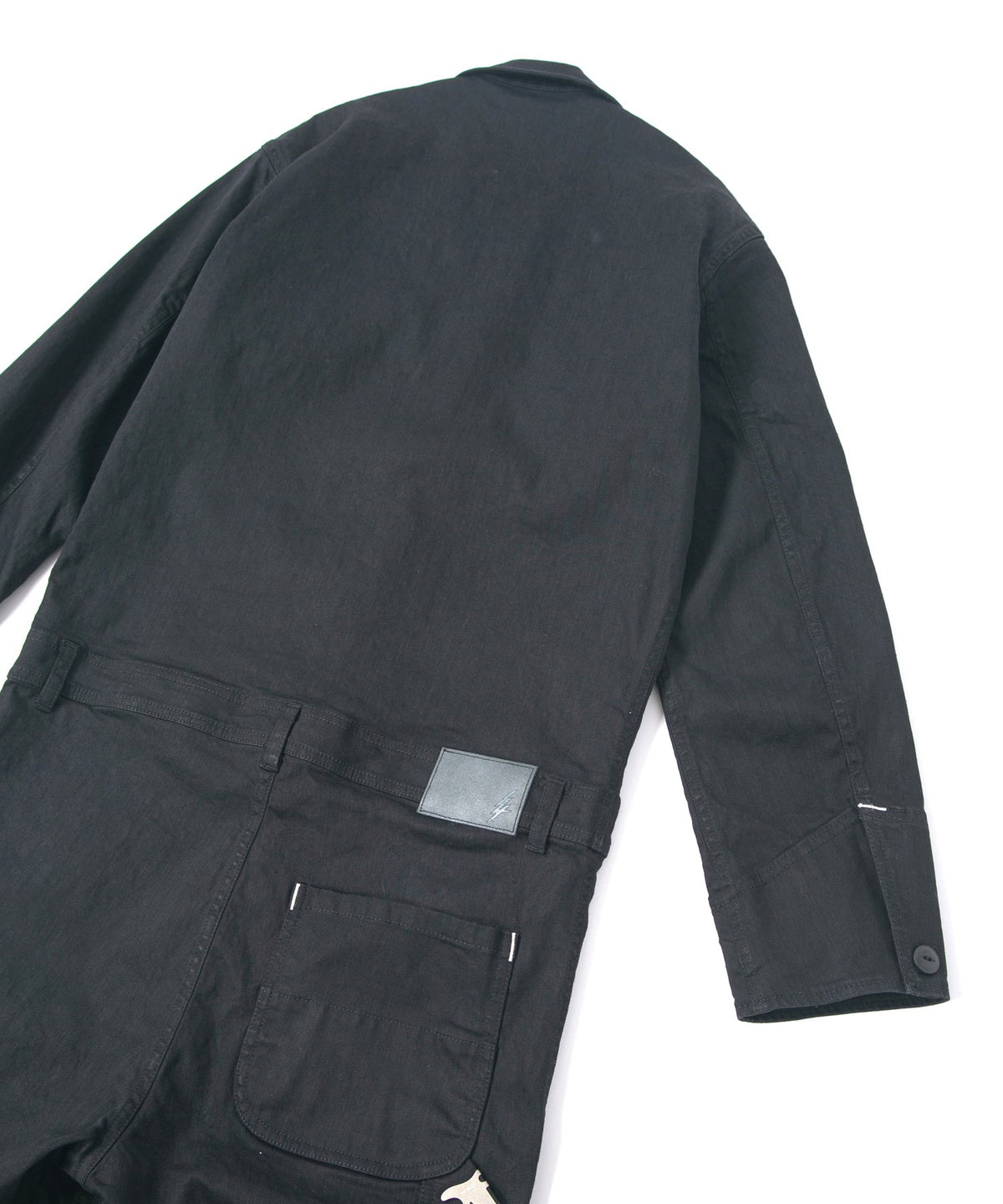 10oz オーガニックコットン ストレッチデニム Over Drive エンジニア カバーオール - BLACK-9