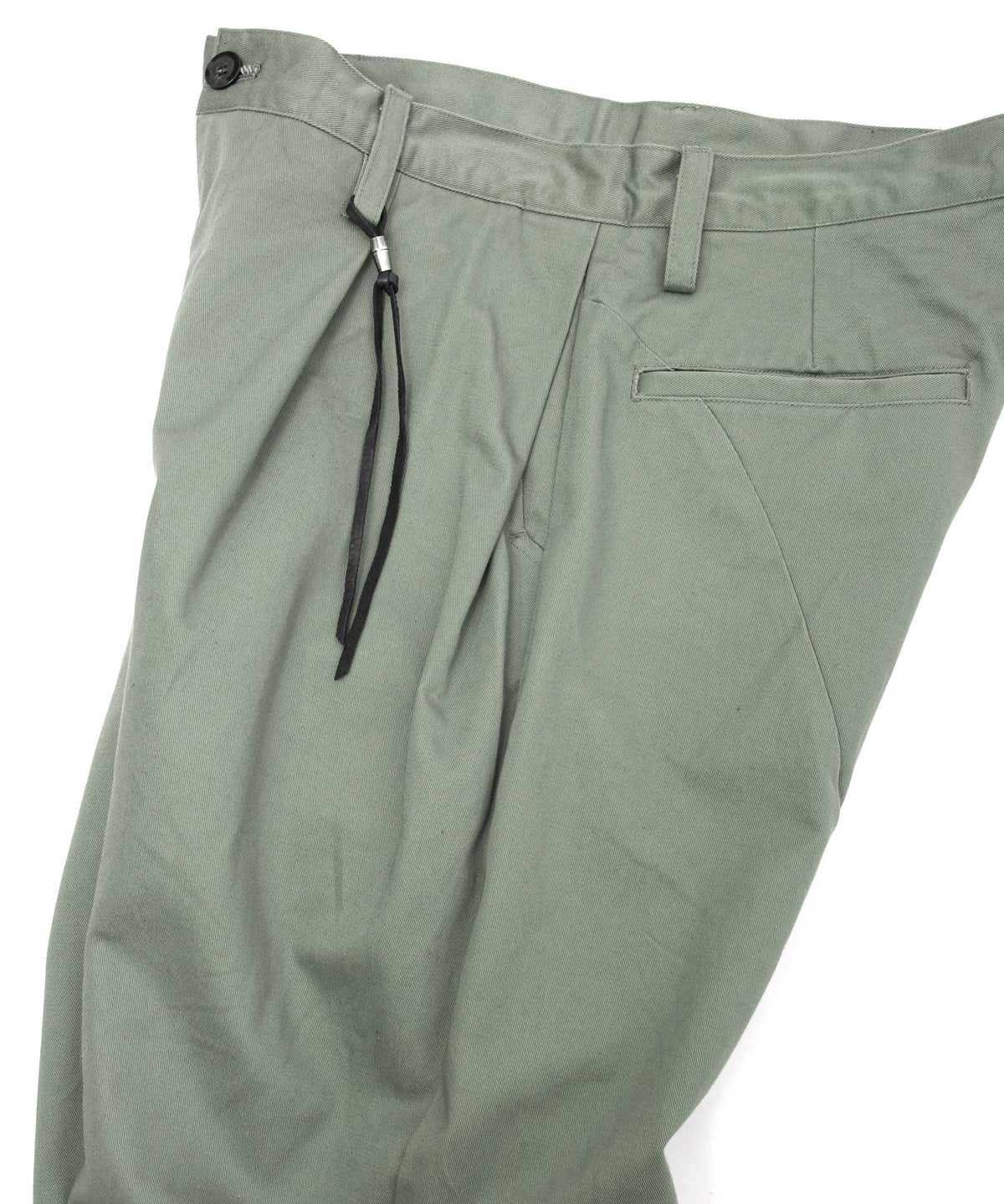 コットン ハイカウント チノクロス ワイドテーパードパンツ - OLIVE-10