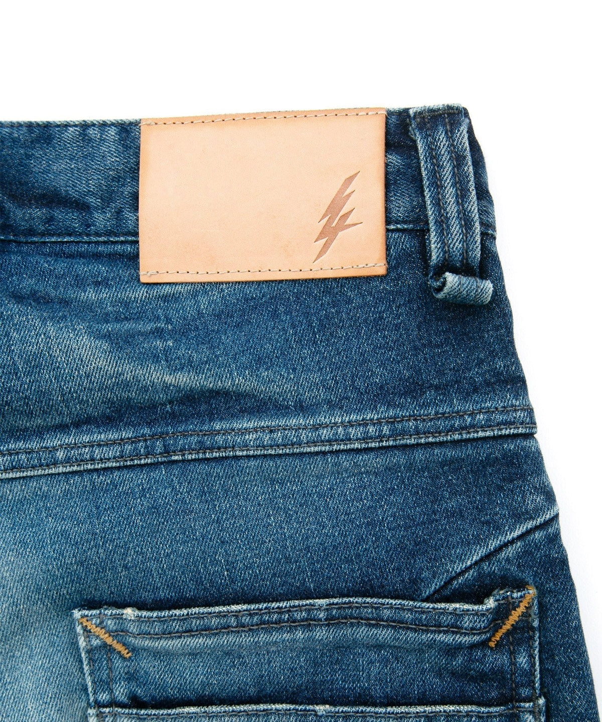 12.5oz オーガニックコットン ストレッチデニム TIGHT JOE タイトストレート ユーズド加工 - INDIGO-12