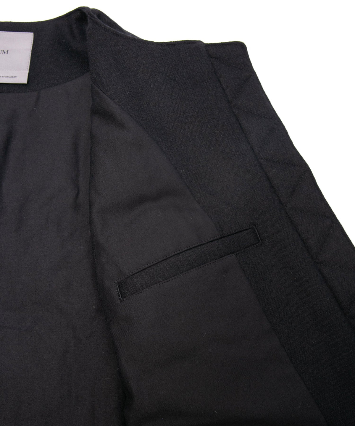 カシミア混 ストレッチ リサイクルウール ツイル 高機能中綿トラックベスト - BLACK-13