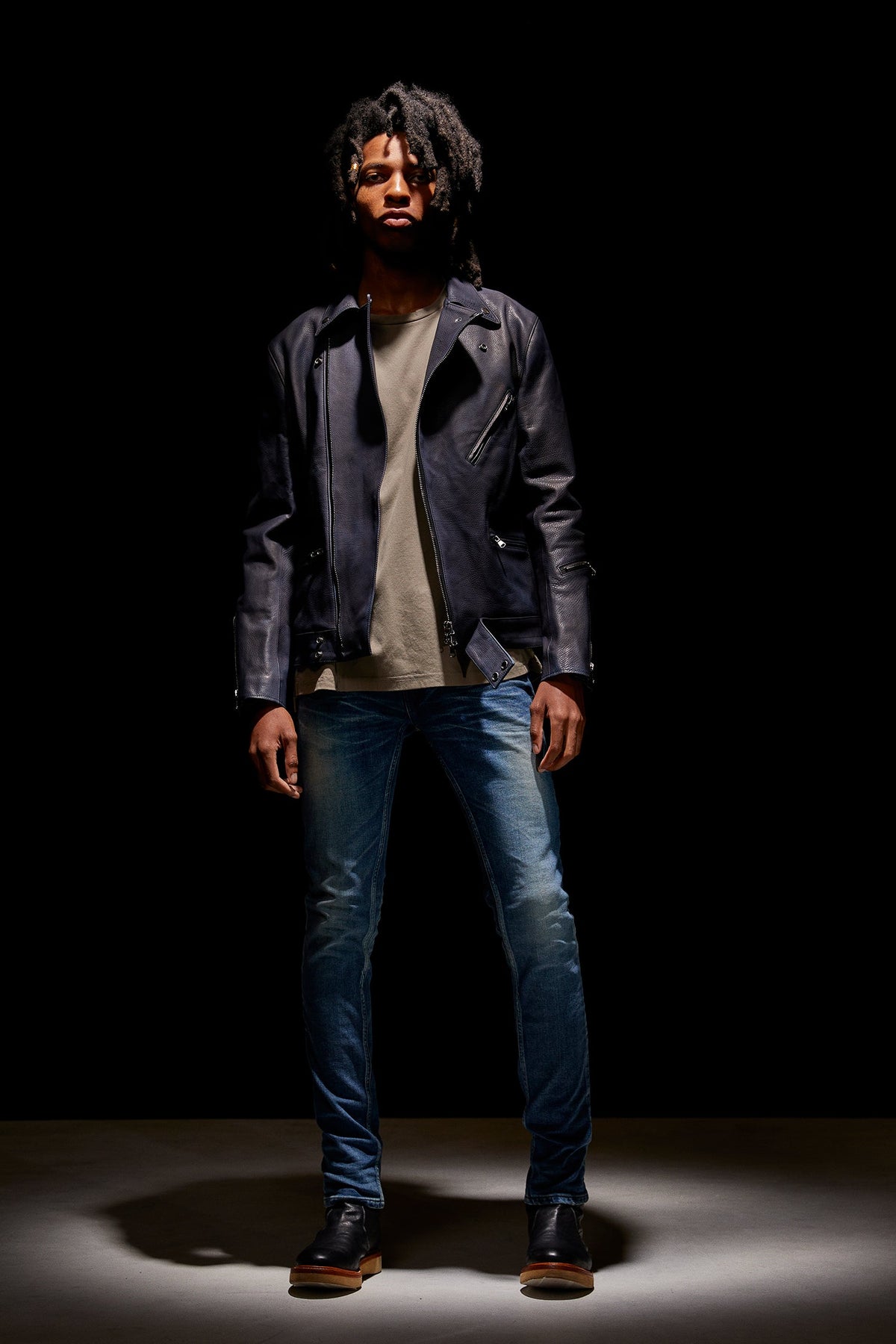 12.5oz オーガニックコットン ストレッチデニム TIGHT JOE タイトストレート ユーズド加工 - INDIGO-16