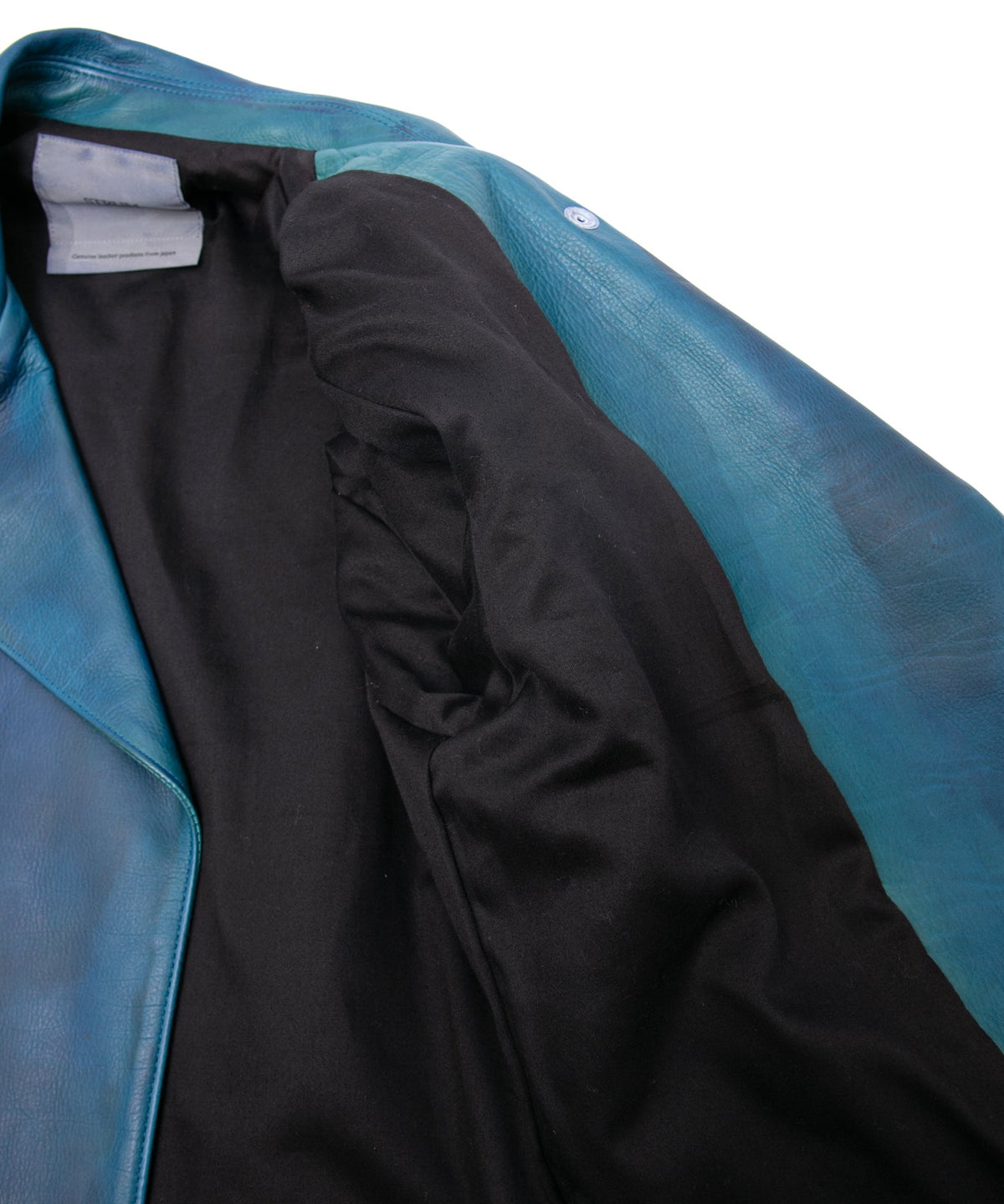 ハイブリッド タンニン鞣し カーフスキン Burning Dyed（燃焼製品染め）SPEEDER ダブルライダースジャケット - DARK VIRIDIAN-13