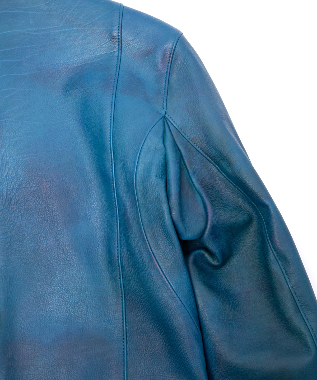 ハイブリッド タンニン鞣し カーフスキン Burning Dyed（燃焼製品染め）SPEEDER ダブルライダースジャケット - DARK VIRIDIAN-11