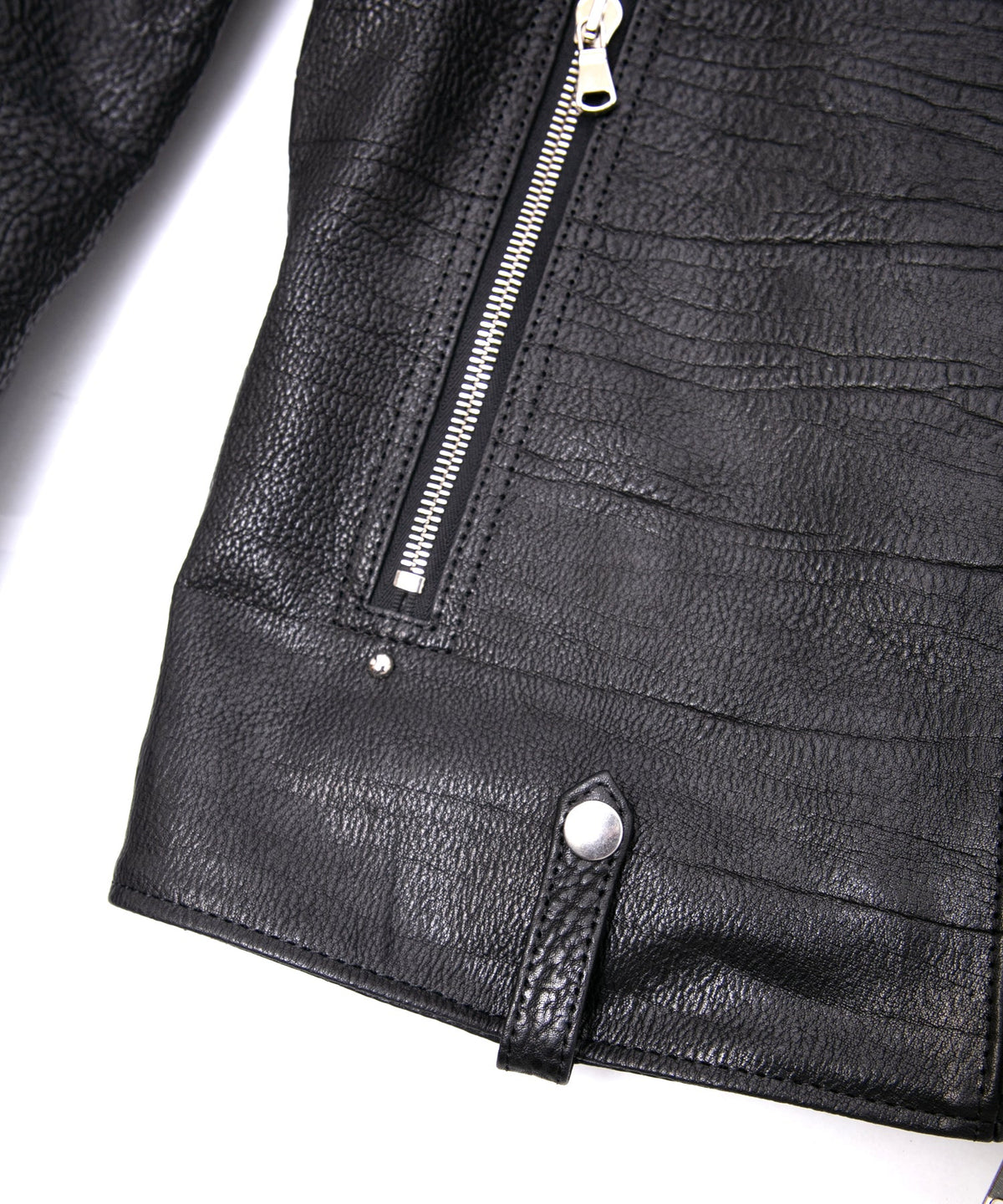 フルベジタブルタンニン鞣し イタリアン シュリンク ダブルショルダー HI-FLYER ダブルライダースジャケット - BLACK-24