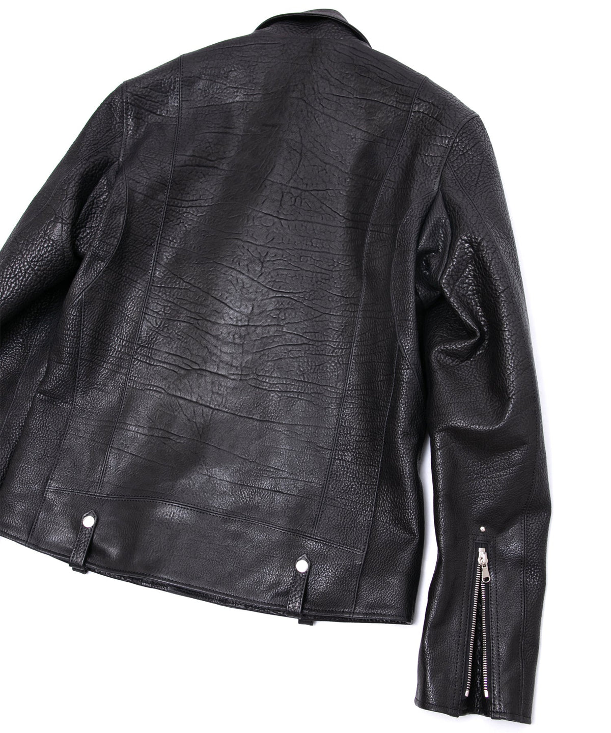 フルベジタブルタンニン鞣し イタリアン シュリンク ダブルショルダー HI-FLYER ダブルライダースジャケット - BLACK-30