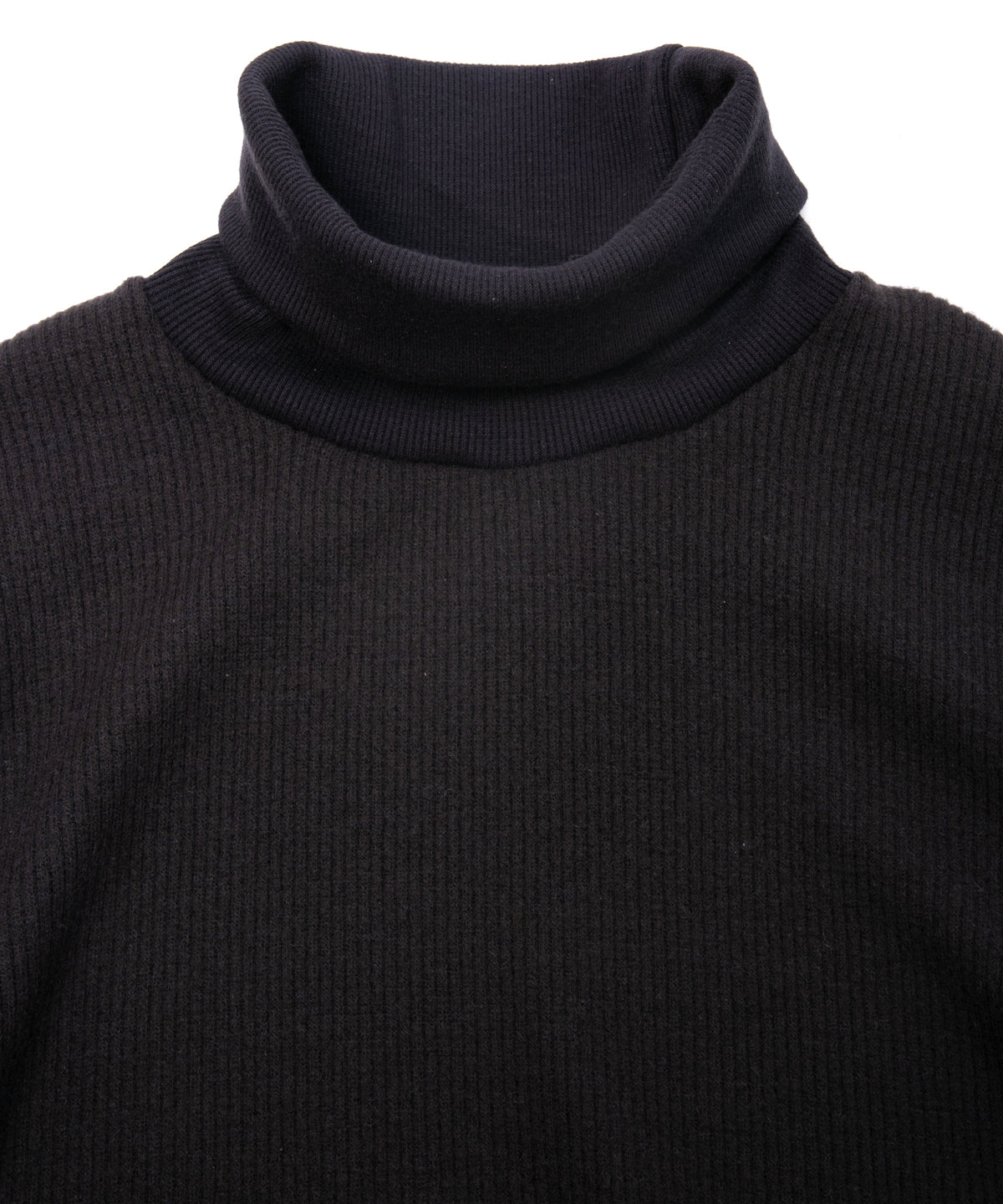 アクリルウールニット タートルーネック ニットソー - DARK GRAY-4