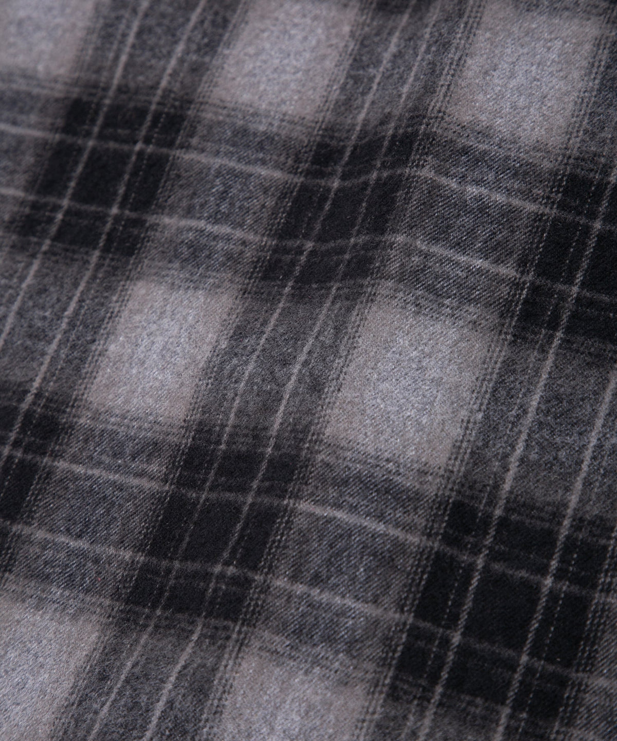 チェックコットン シャギー起毛 ツイル プリーツシャツ - BLACK-11