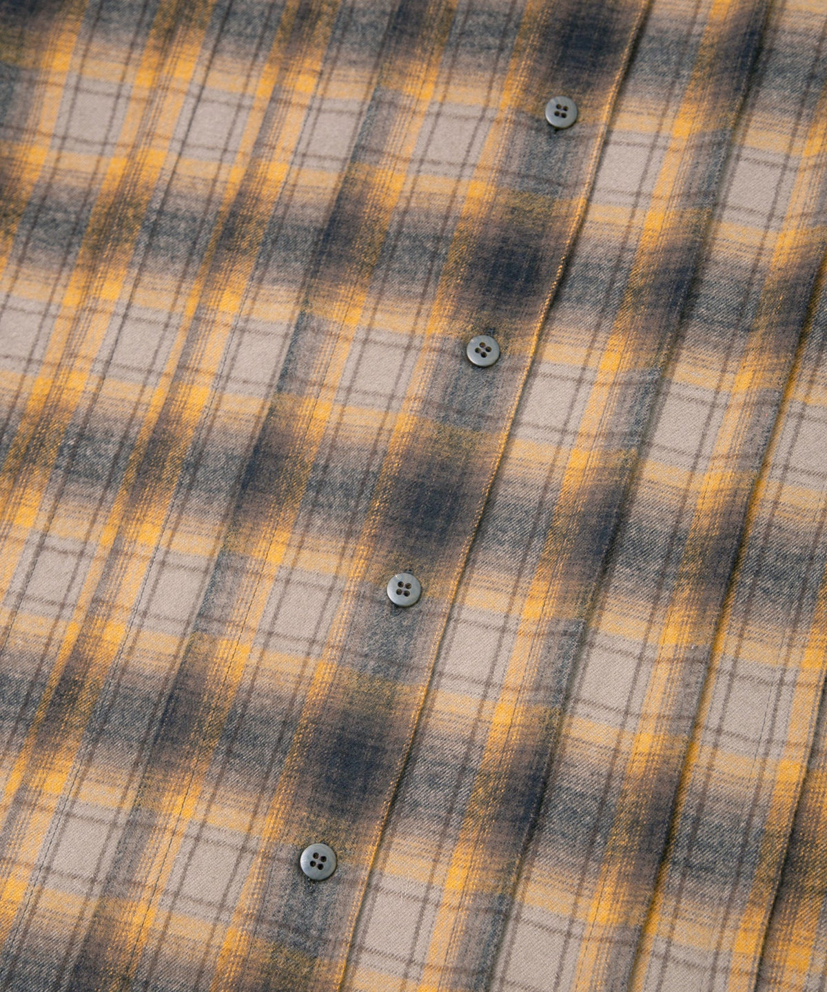 チェックコットン シャギー起毛 ツイル プリーツシャツ - BROWN-6