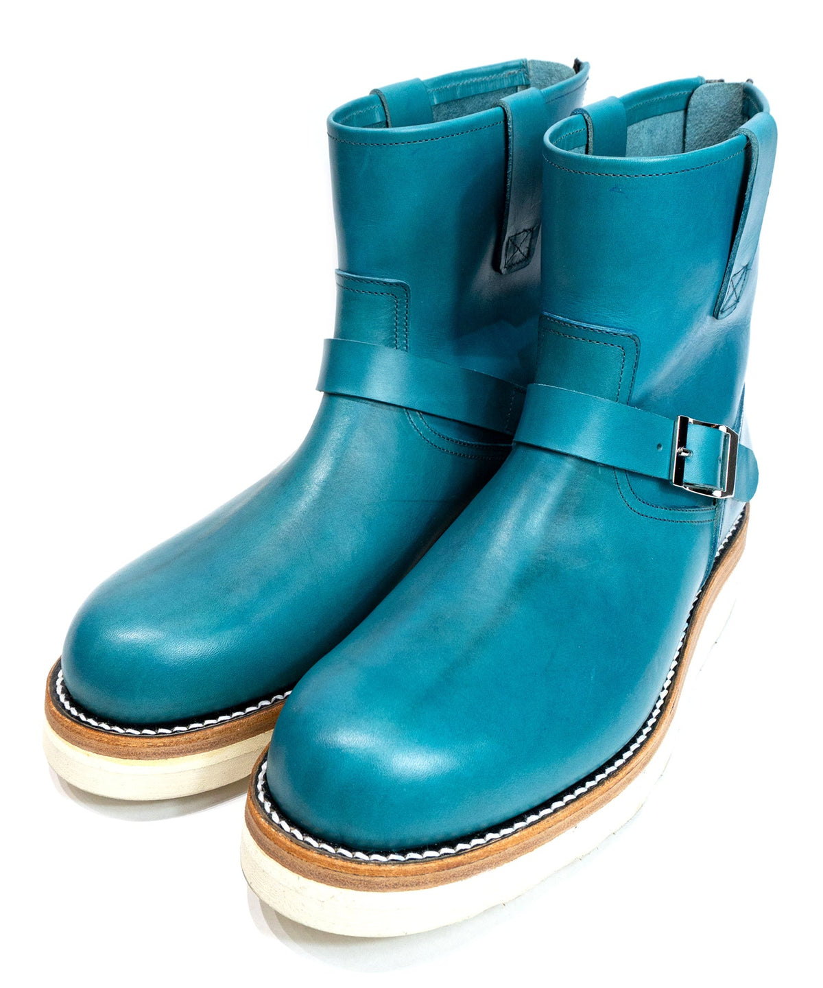 イタリアン ダブルショルダー ショートエンジニアブーツ MATILDA - TURQUOISE