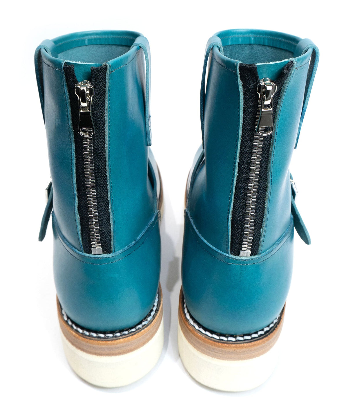 イタリアン ダブルショルダー ショートエンジニアブーツ MATILDA - TURQUOISE-3