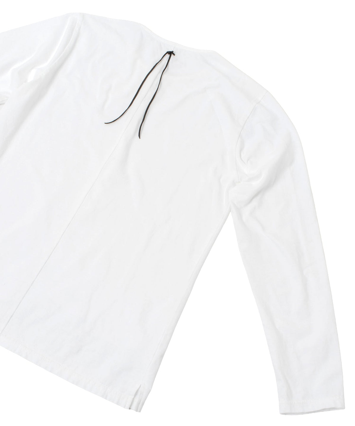 30/-ナチュラルソフト天竺 ロングスリーブ ヘンリーネック Tシャツ - WHITE-6