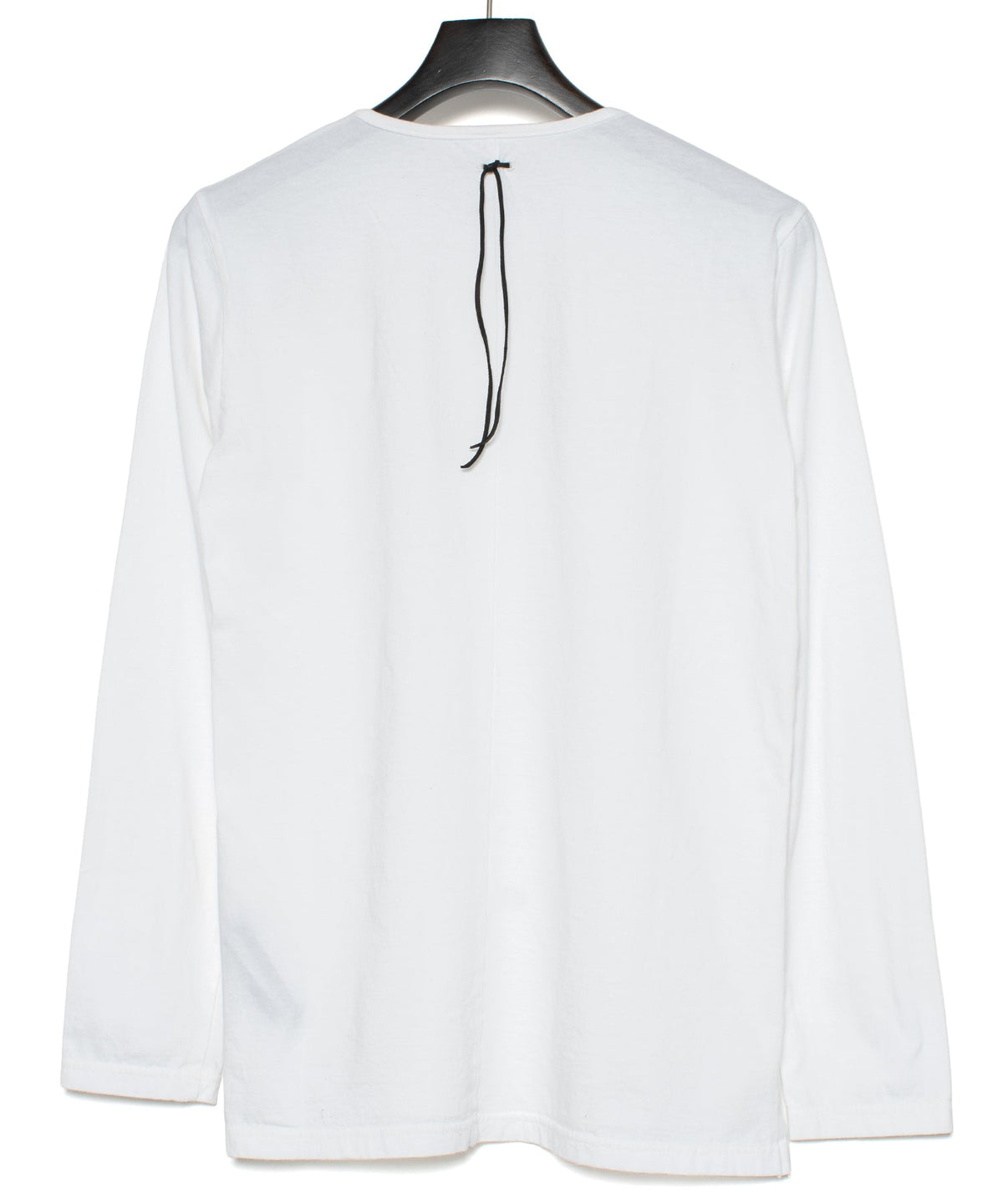30/-ナチュラルソフト天竺 ロングスリーブ ヘンリーネック Tシャツ - WHITE
