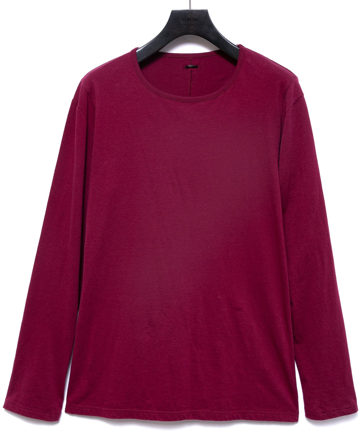 30/- ナチュラルソフト天竺 クルーネック ロングスリーブ T シャツ - WINE