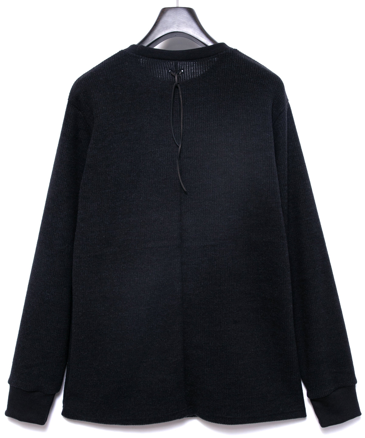アクリルウールニット クルーネック ニットソー - BLACK