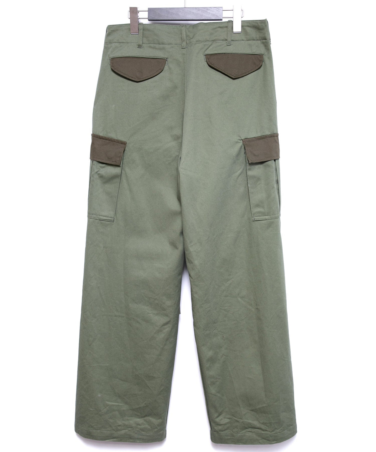 コットン ハイカウント チノクロス カーゴパンツ - OLIVE