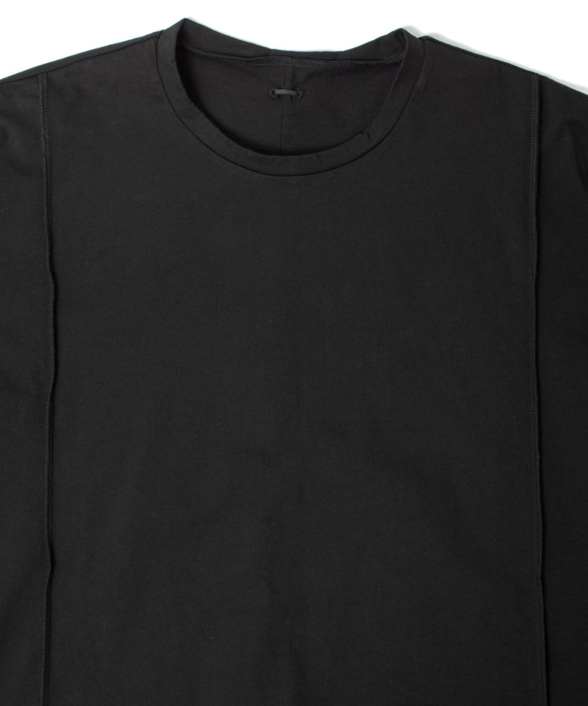 オーガニックコットン 強撚 天竺 ハーフスリーブ ワイド Tシャツ（オーバーサイズ） - BLACK-3