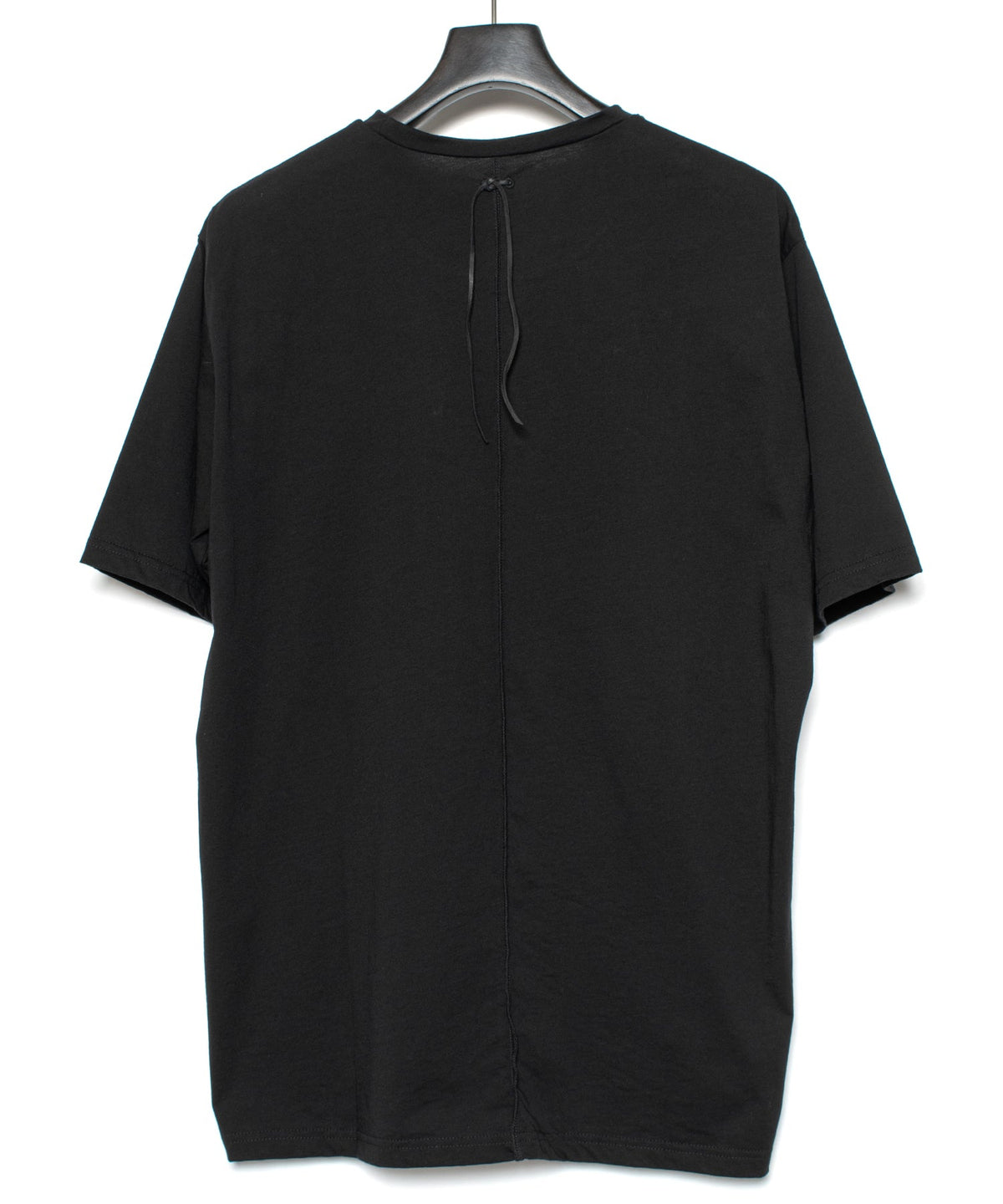 オーガニックコットン 強撚 天竺 ハーフスリーブ ワイド Tシャツ（オーバーサイズ） - BLACK