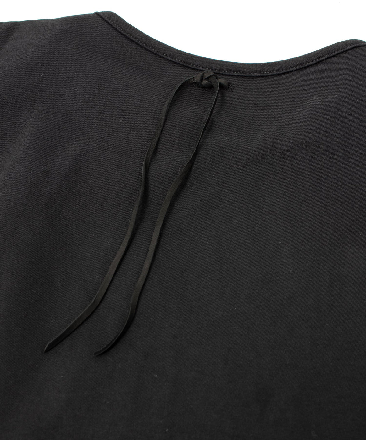 オーガニックコットン ハイゲージ 裏毛 断ち切り ハーフスリーブ Tシャツ - BLACK-8