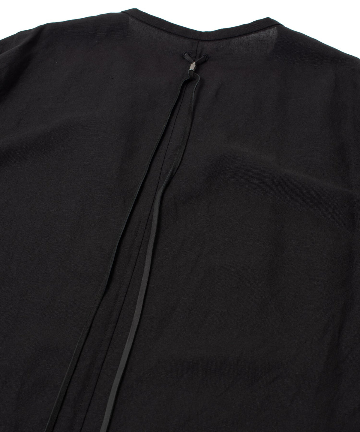 レーヨン リネン トロピカル ウォッシュ タンブラー仕上げ L/S スキッパーシャツ  - BLACK-8