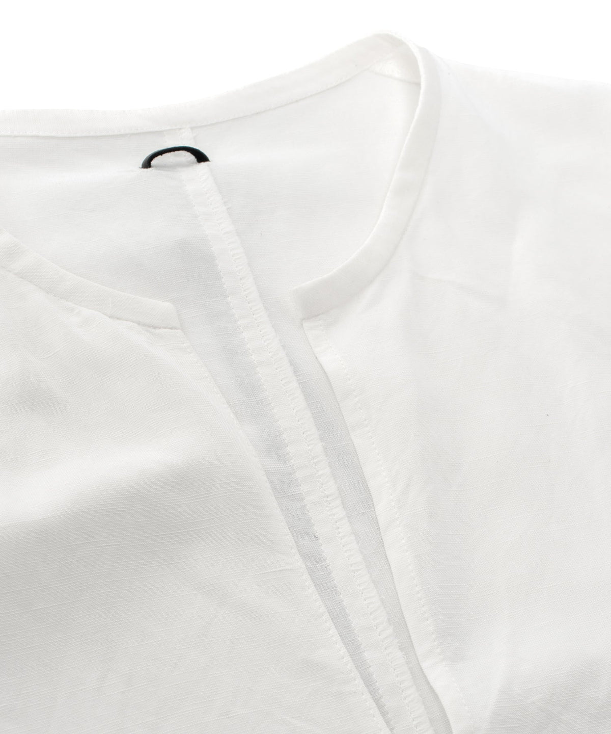 レーヨン リネン トロピカル ウォッシュ タンブラー仕上げ L/S スキッパーシャツ  - WHITE-4