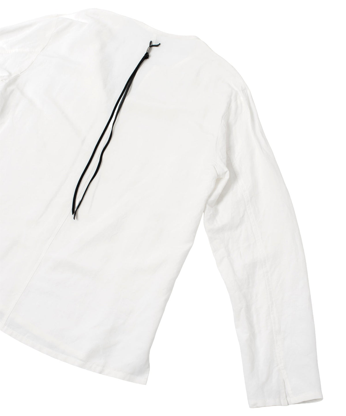 レーヨン リネン トロピカル ウォッシュ タンブラー仕上げ L/S スキッパーシャツ  - WHITE-7