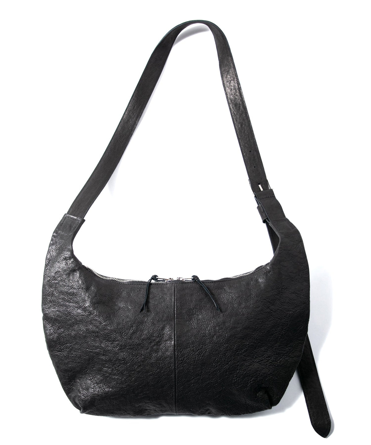 フルタンニン ピット鞣し シュリンク ホースハイド SHAFTER バナナバッグ  - BLACK