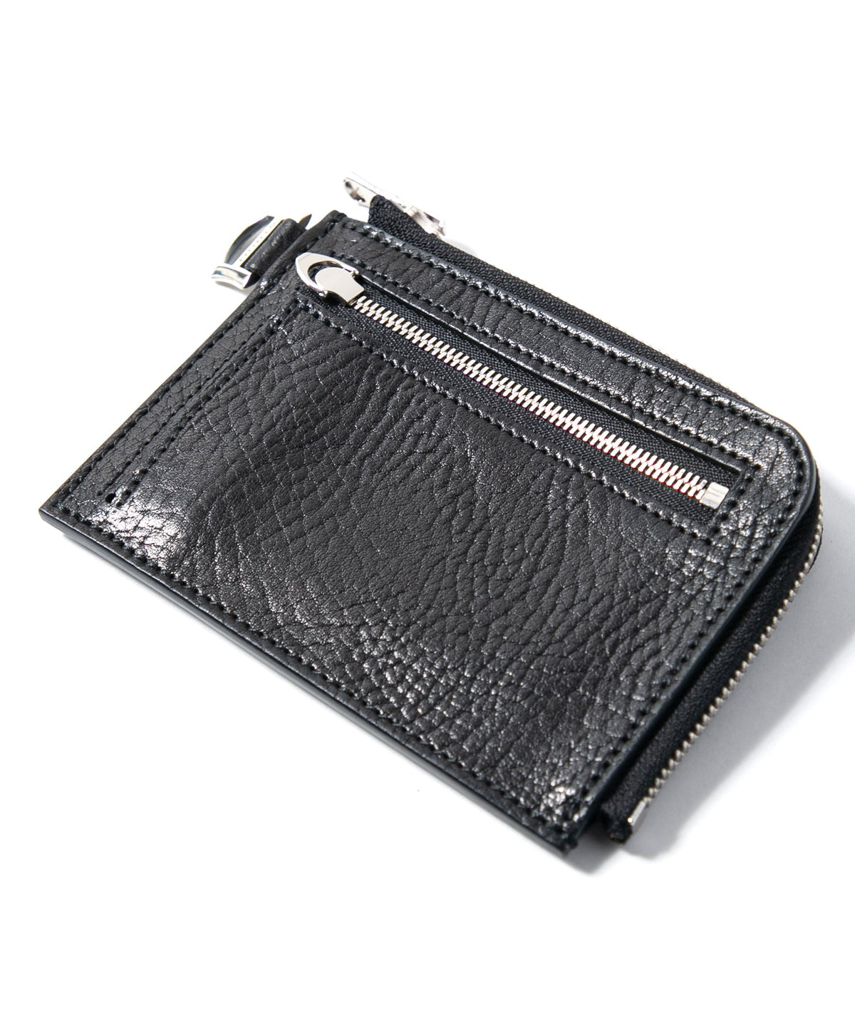 フルタンニン ピット鞣し シュリンク ステアハイド L ウォレット - BLACK