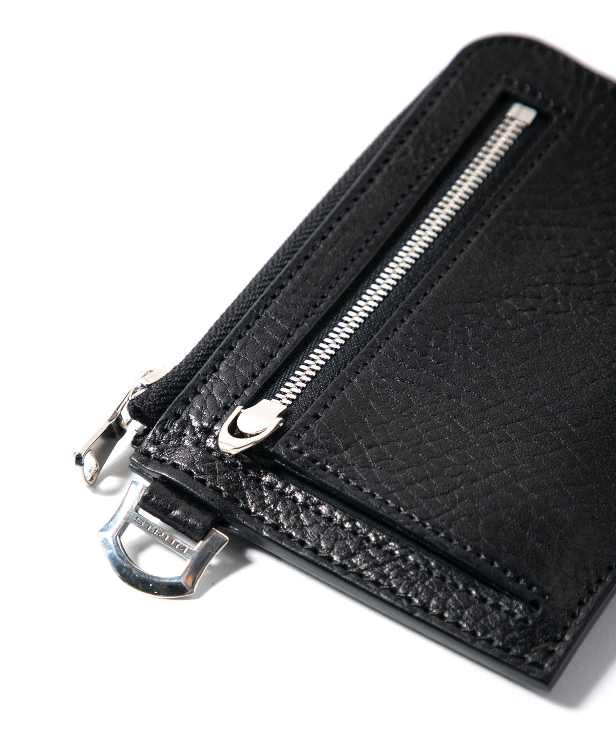フルタンニン ピット鞣し シュリンク ステアハイド L ウォレット - BLACK