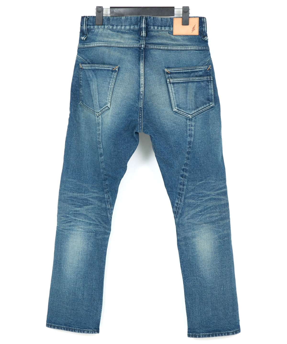 12.5oz オーガニックコットン ストレッチデニム Over Down オーバーラップ タイトストレート ユーズド加工 - INDIGO-2