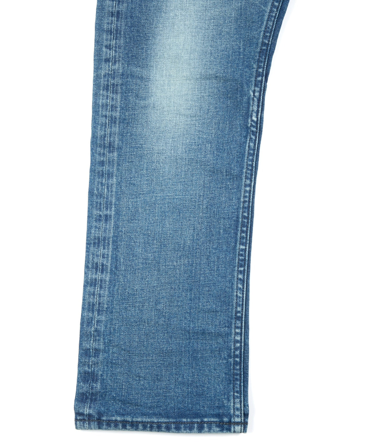 12.5oz オーガニックコットン ストレッチデニム Over Down オーバーラップ タイトストレート ユーズド加工 - INDIGO-3