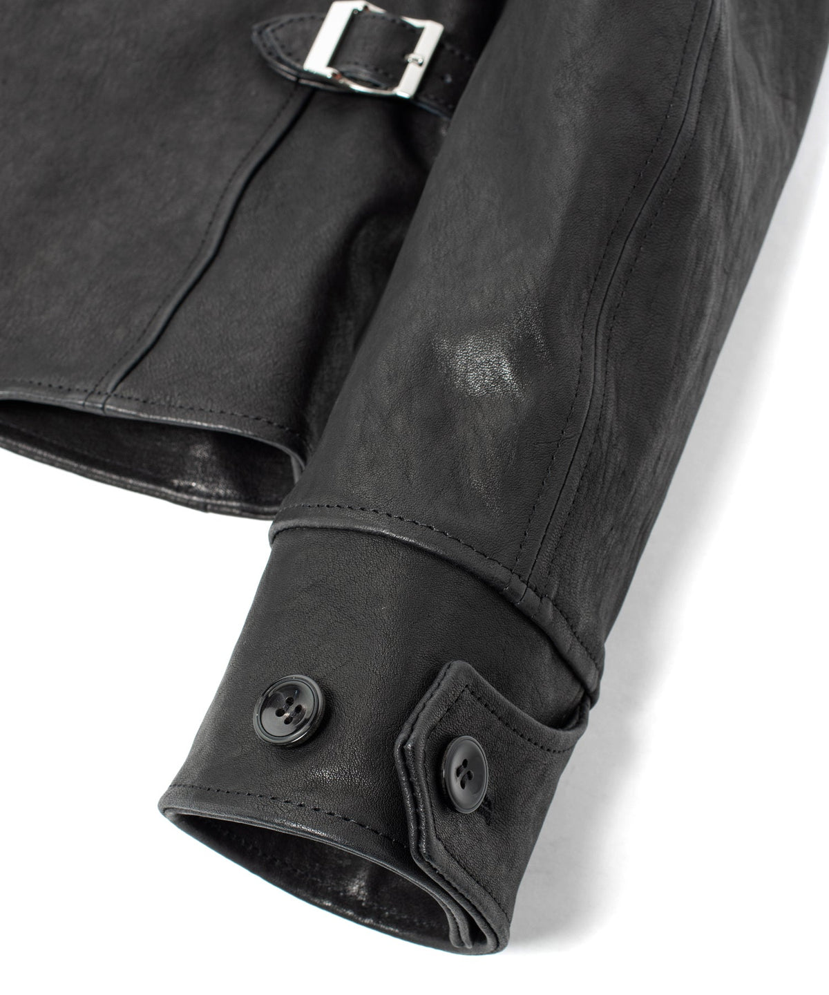 フルタンニン ピット鞣し シュリンク ホースハイド REDWOOD スポーツジャケット - BLACK-6