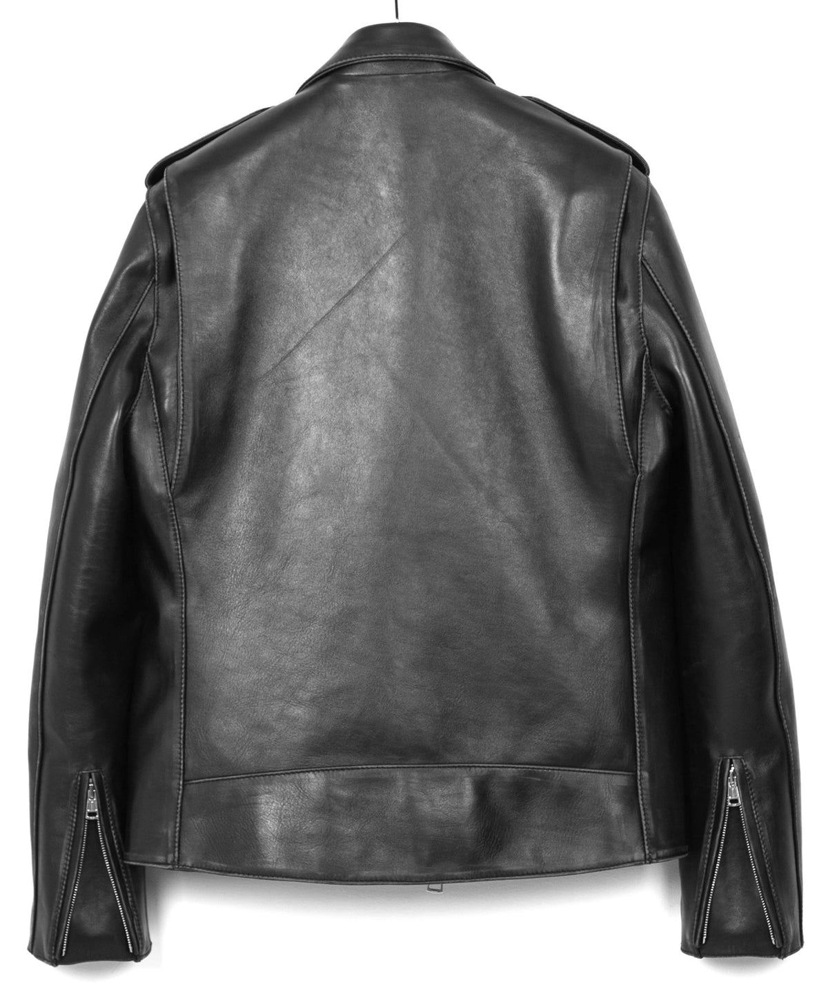 コンビ 鞣し 茶芯 ホースハイド JOEY ダブルライダースジャケット（加工なし） - BLACK-3