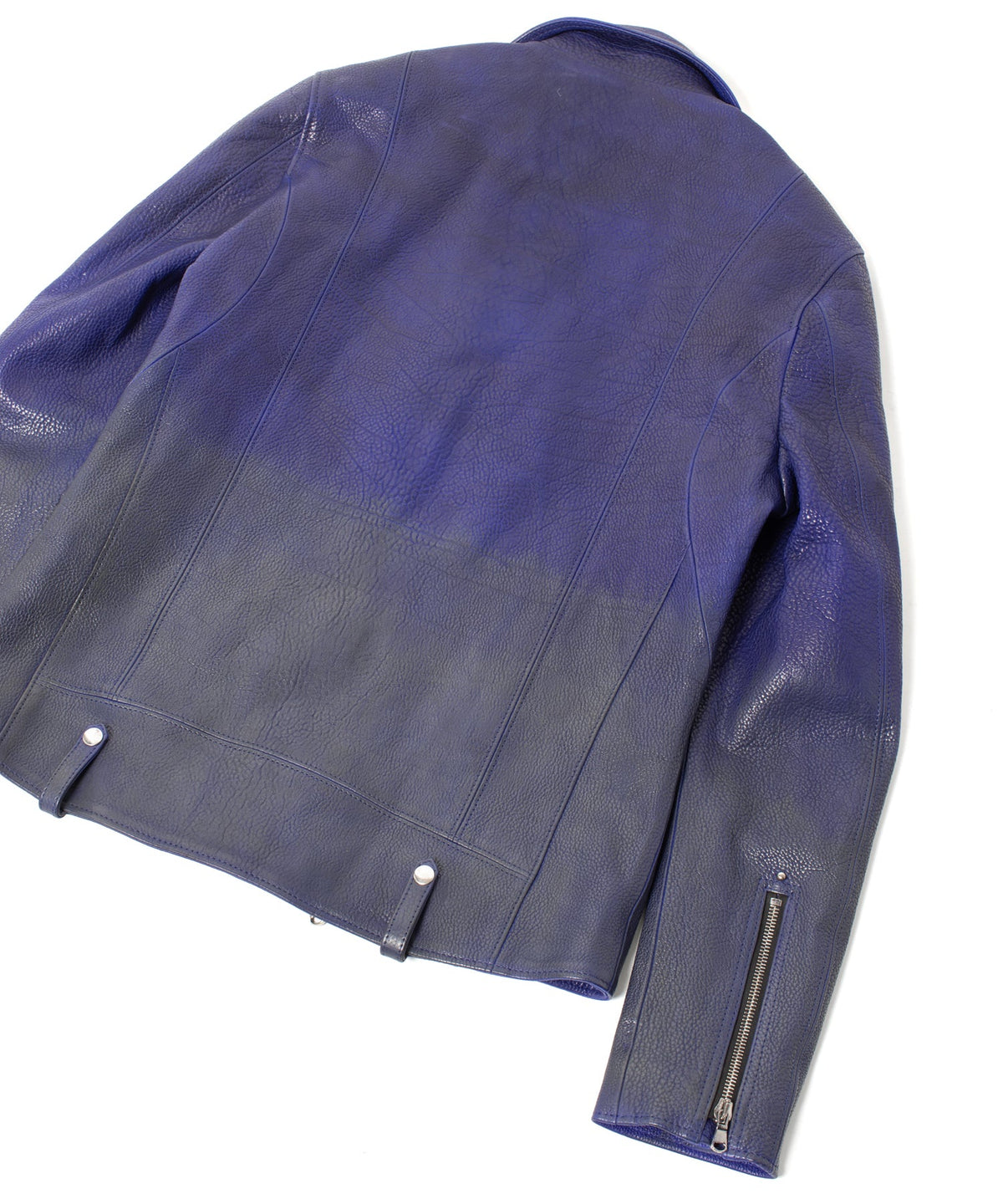 フルベジタブルタンニン鞣し イタリアン シュリンク ダブルショルダー 燃焼製品染め Burning Dyed  HI-FLYER Grande Fit ダブルライダースジャケット - ASH AZU-19