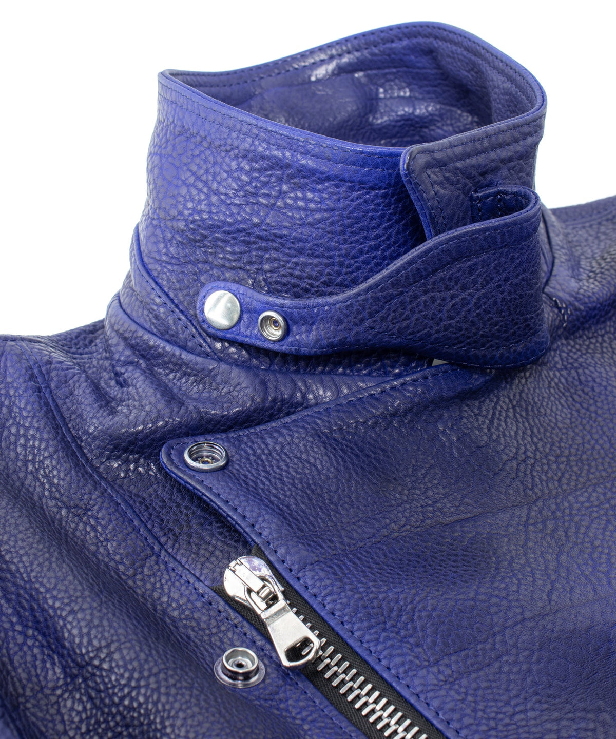 フルベジタブルタンニン鞣し イタリアン シュリンク ダブルショルダー 燃焼製品染め Burning Dyed  HI-FLYER ダブルライダースジャケット - ASH AZU-8