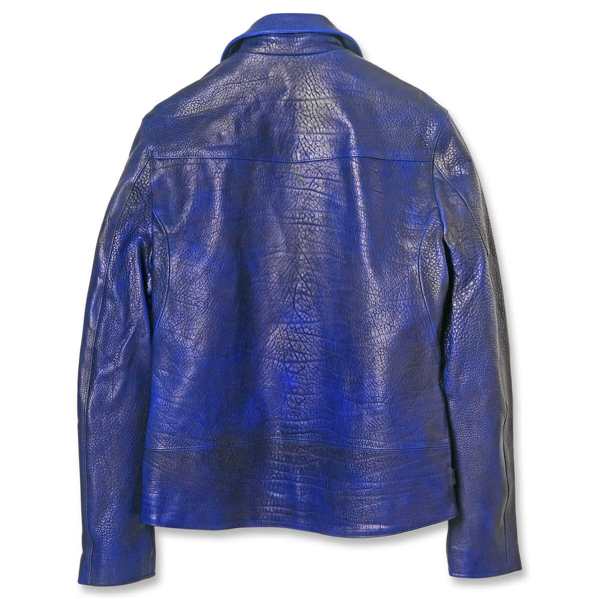 STRUM distortion限定 フルベジタブルタンニン鞣し イタリアン シュリンク ダブルショルダー  Burning Dyed（燃焼製品染め）  LIST ダブルライダースジャケット - AZURITE-21