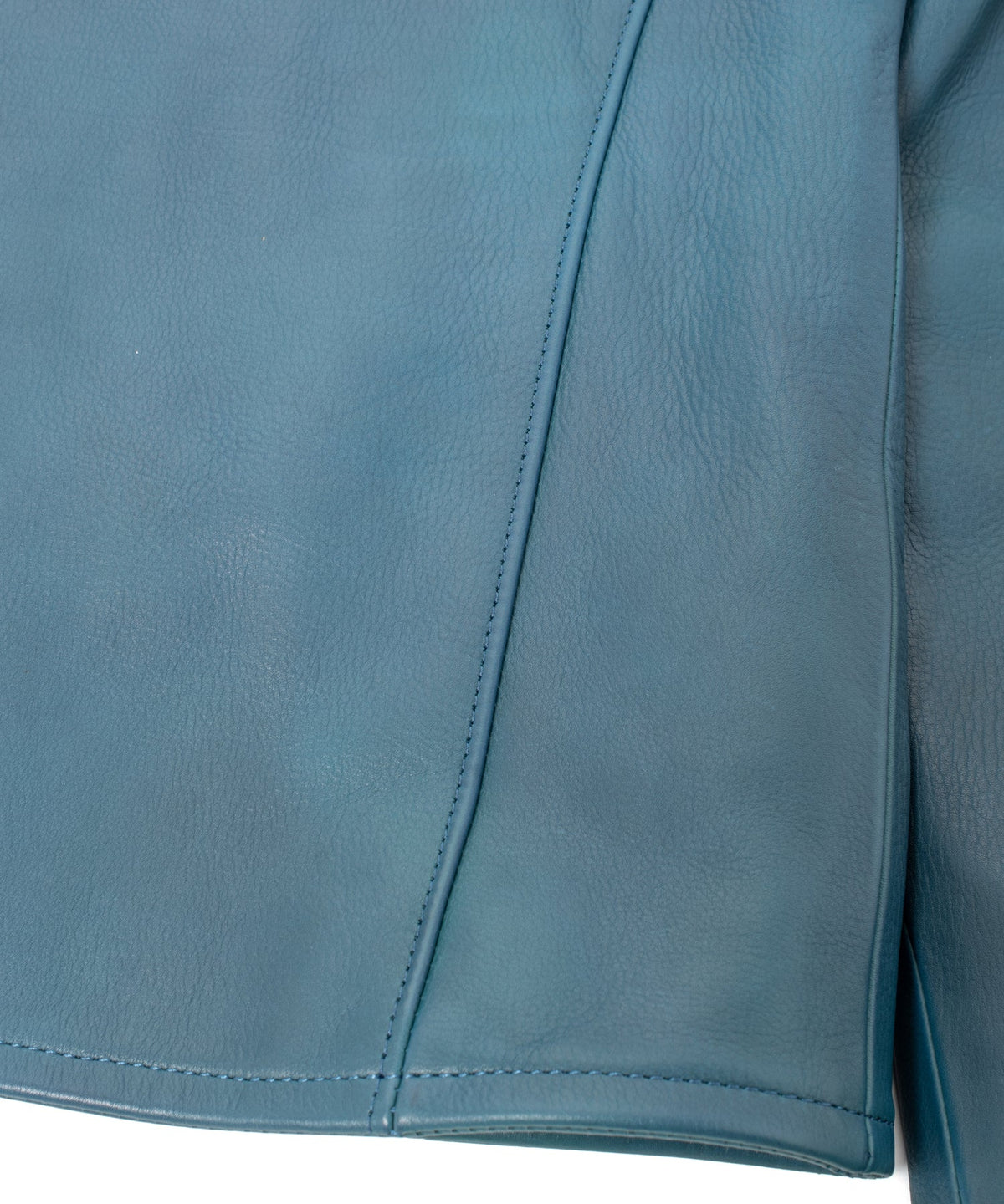 ハイブリッド タンニン鞣し カーフスキン Burning Dyed（燃焼製品染め）VINCENTS シングルライダースジャケット - DARK VIRIDIAN-9