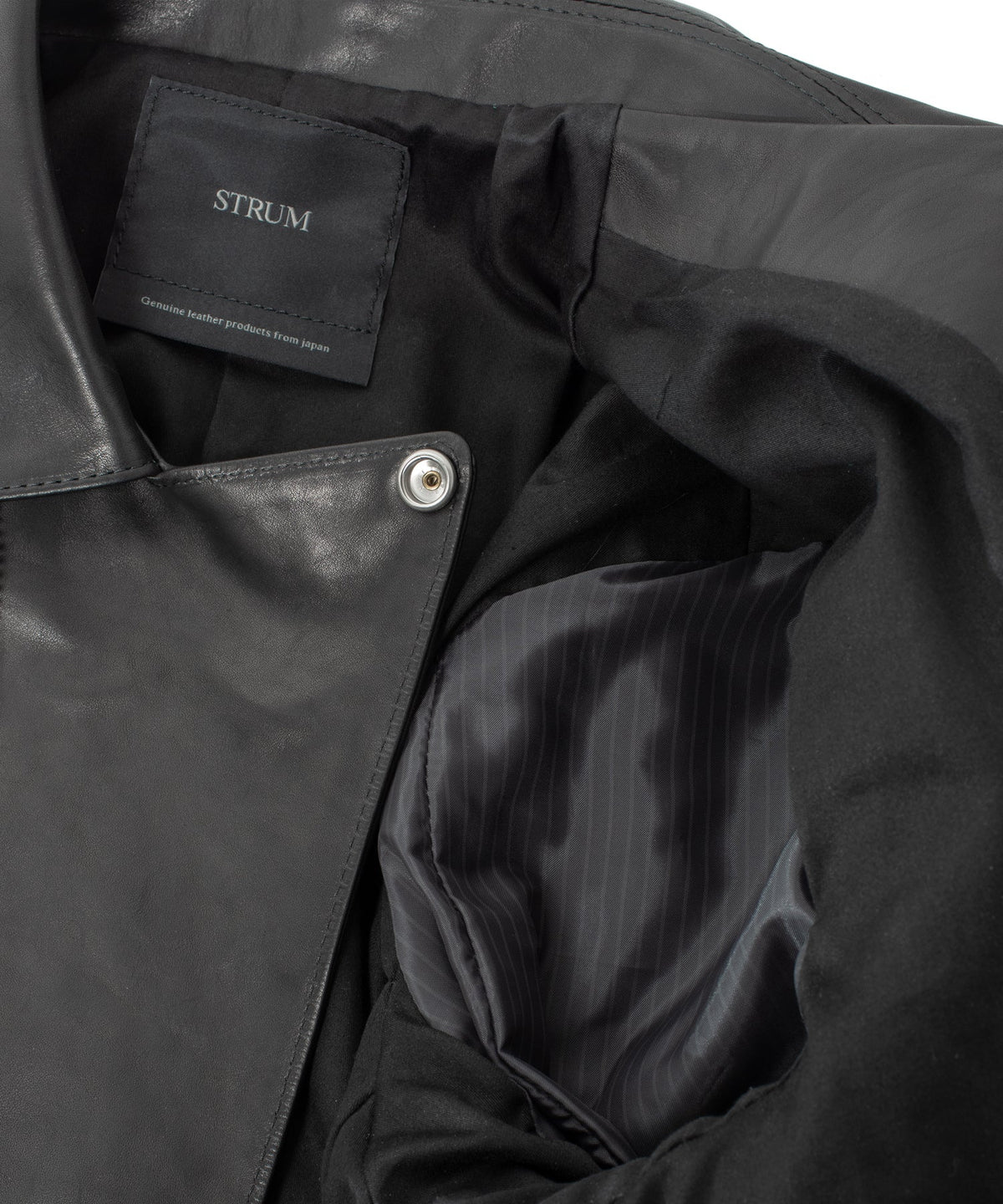 フルベジタブルタンニン鞣し イタリアン オイル ダブルショルダー KAI ダブルライダース  - BLACK-12
